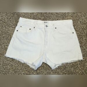 Agolde White Denim Distressee Shorts Womens Size 31